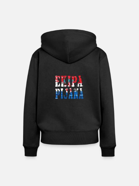 Hrvatska Kroatien Fussball - Frauen Premium Bio Zip Hoodie - Schwarz