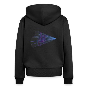 Futuristic Warping Bicycle Defying Physics - Women's Premium Organic Zip Hoodie - black - Back - Julia (174cm)