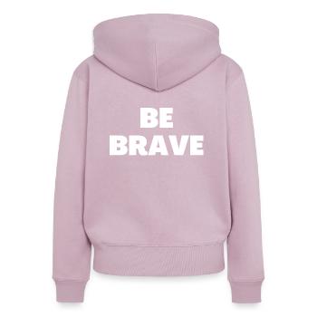Be Brave - Christian Quotes - Women's Premium Organic Zip Hoodie - dusky pink - Back - Julia (174cm)