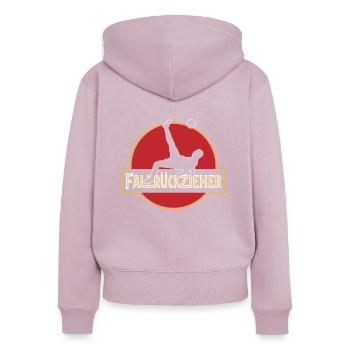 Fussball Fallrückzieher | Farben änderbar - Frauen Premium Bio Zip Hoodie - Altrosa - Hinten - Julia (174cm)