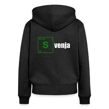Svenja Vorname white - Frauen Premium Bio Zip Hoodie - Schwarz - Hinten - Julia (174cm)