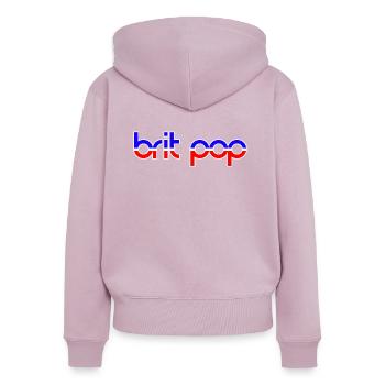 BRIT POP - Frauen Premium Bio Zip Hoodie - Altrosa - Hinten - Julia (174cm)