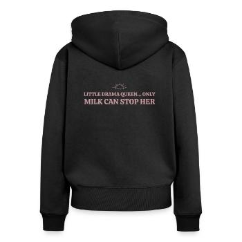 Bébé - Sweat à capuche zippé Premium bio Femme - noir - Dos - Julia (174cm)