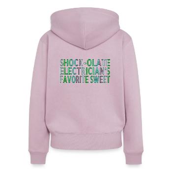 Statement Gift Idea Electrician Humor Gift Funny - Women's Premium Organic Zip Hoodie - dusky pink - Back - Julia (174cm)