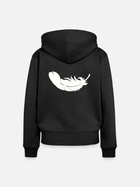 feder - Frauen Premium Bio Zip Hoodie - Schwarz