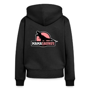 Mamasaurus lustiges Geschenk für Mütter - Frauen Premium Bio Zip Hoodie - Schwarz - Hinten - Julia (174cm)