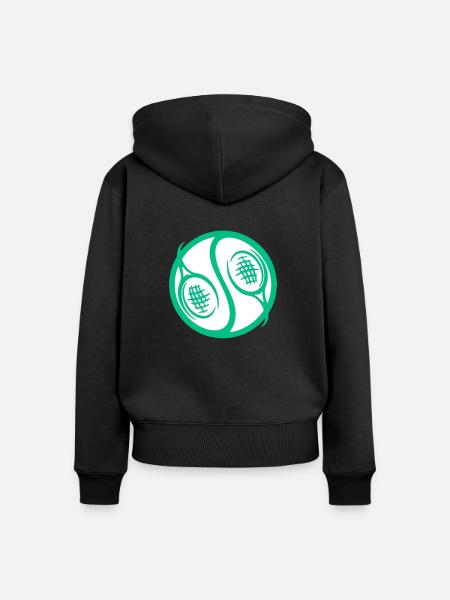 Tennis Spieler Fan Geschenk Idee - Frauen Premium Bio Zip Hoodie - Schwarz