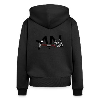X-Ray Vision Top Tube Red Vintage Bicycle - Women's Premium Organic Zip Hoodie - black - Back - Julia (174cm)