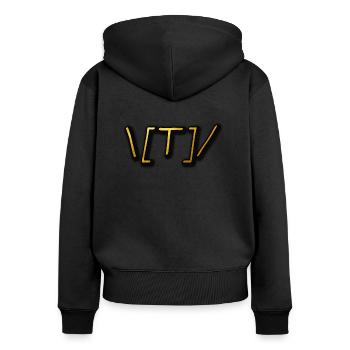 Praise The Sun Emoji B - Frauen Premium Bio Zip Hoodie - Schwarz - Hinten - Julia (174cm)