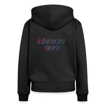 Fehler 404 - Frauen Premium Bio Zip Hoodie - Schwarz - Hinten - Julia (174cm)
