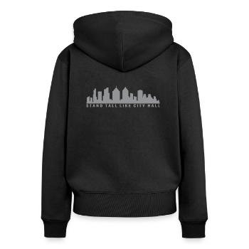 Stand tall like City Hall - Women's Premium Organic Zip Hoodie - black - Back - Julia (174cm)