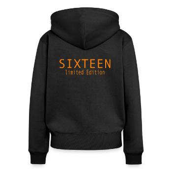 16 Jahre 16. Geburtstag Geschenk Sechzehn - Frauen Premium Bio Zip Hoodie - Schwarz - Hinten - Julia (174cm)