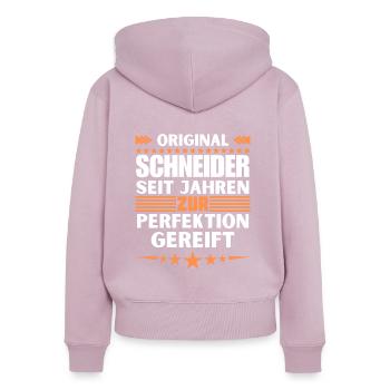 Tailors matured to perfection - Women's Premium Organic Zip Hoodie - dusky pink - Back - Julia (174cm)