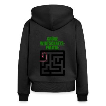 Witze Grüne Die Grünen Habeck Baerbock Partei Öko - Frauen Premium Bio Zip Hoodie - Schwarz - Hinten - Julia (174cm)