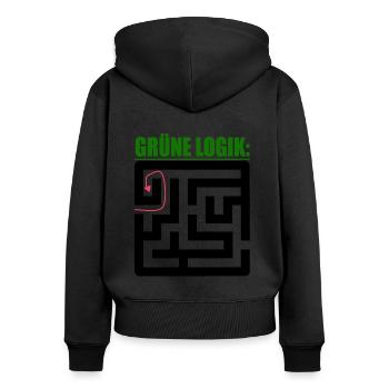 Witze Grüne Die Grünen Habeck Baerbock Partei Öko - Frauen Premium Bio Zip Hoodie - Schwarz - Hinten - Julia (174cm)