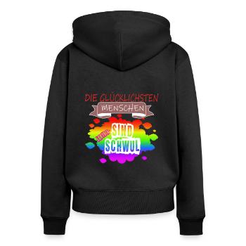 LGBTQ Trans Homosexuell Lesbisch Ehe für alle Bi - Frauen Premium Bio Zip Hoodie - Schwarz - Hinten - Julia (174cm)