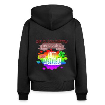 LGBTQ Trans Homosexuell Lesbisch Ehe für alle Bi - Frauen Premium Bio Zip Hoodie - Schwarz - Hinten - Julia (174cm)