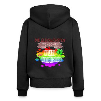 LGBTQ Trans Homosexuell Lesbisch Ehe für alle Bi - Frauen Premium Bio Zip Hoodie - Schwarz - Hinten - Julia (174cm)