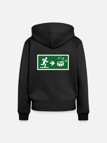 Ausstieg zum Drum-Sound - Frauen Premium Bio Zip Hoodie - Schwarz