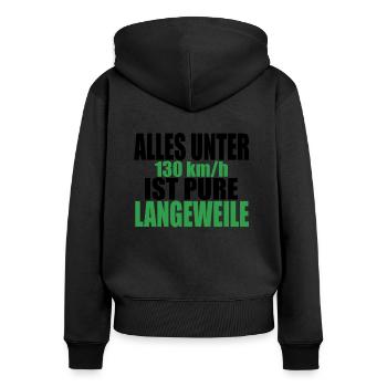 Tempolimit Autobahn Grüne Freiheit Verbot Diesel - Frauen Premium Bio Zip Hoodie - Schwarz - Hinten - Julia (174cm)