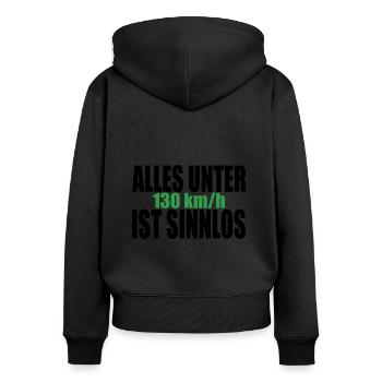Tempolimit Autobahn Grüne Freiheit Verbot Diesel - Frauen Premium Bio Zip Hoodie - Schwarz - Hinten - Julia (174cm)