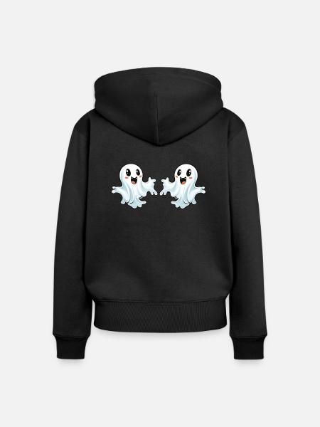 Ghosts Halloween - Frauen Premium Bio Zip Hoodie - Schwarz