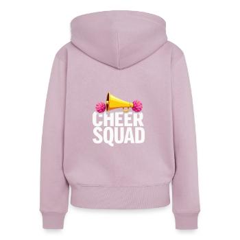 Cheerleading Cheer Squad Enthousiasme Fierté - Sweat à capuche zippé Premium bio Femme - rose poudré - Dos - Julia (174cm)