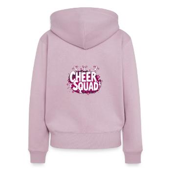 Cheerleading Cheer Squad Équipe Enthousiasme - Sweat à capuche zippé Premium bio Femme - rose poudré - Dos - Julia (174cm)