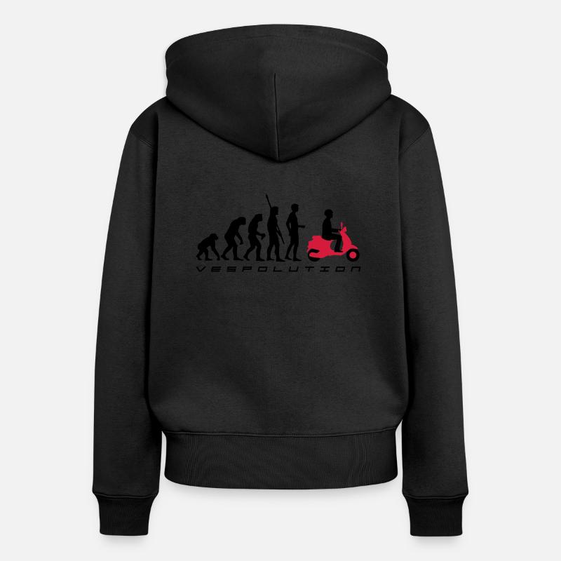 vespolution evolution__b_2c - Women's Premium Organic Zip Hoodie - black