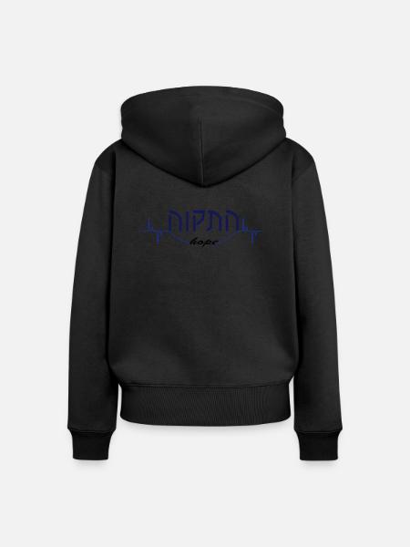 Hatikwa Herzschlag der Hoffnung - Premium økologisk hoodie med lynlås til kvinder - sort