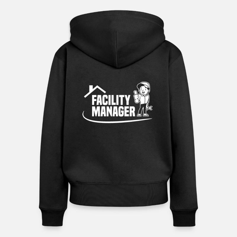 Concierge Concierge Facility Manager - Sweat à capuche zippé Premium bio Femme - noir