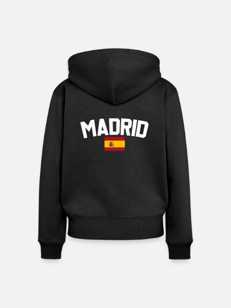 Madrid - Frauen Premium Bio Zip Hoodie - Schwarz
