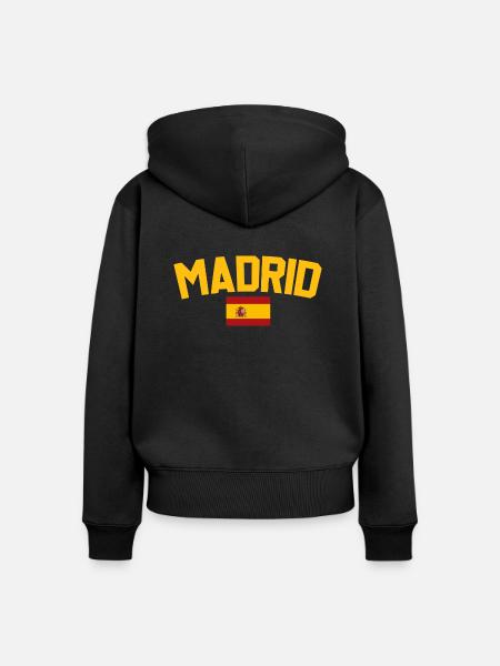Madrid - Frauen Premium Bio Zip Hoodie - Schwarz