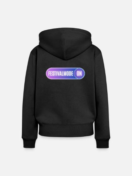 Festivalmode ON - Frauen Premium Bio Zip Hoodie - Schwarz