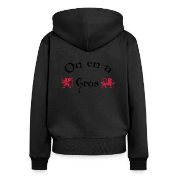 On en a gros - Sweat à capuche zippé Premium bio Femme - noir - Dos - Julia (174cm)