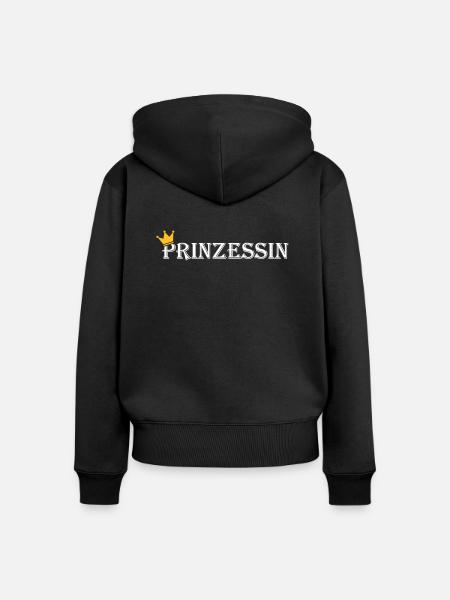 Prinzessin - Frauen Premium Bio Zip Hoodie - Schwarz