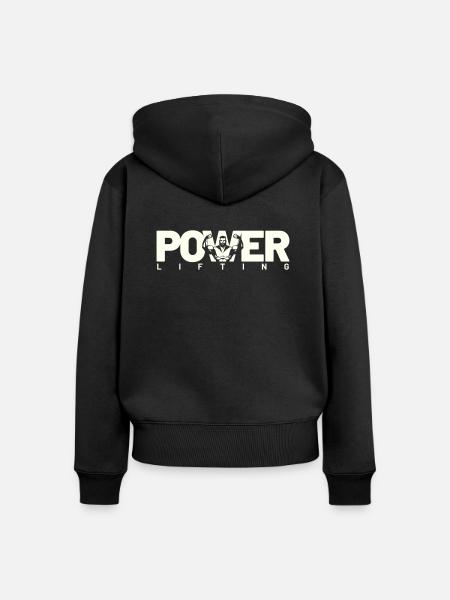 power lifting weiss - Frauen Premium Bio Zip Hoodie - Schwarz