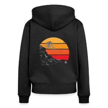 downhiller sunset - Women's Premium Organic Zip Hoodie - black - Back - Julia (174cm)