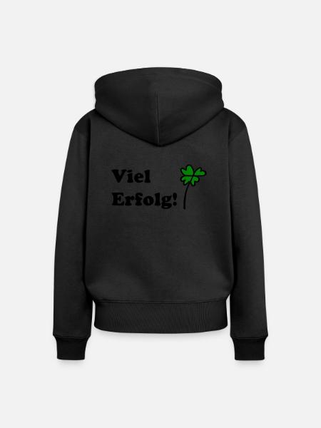 Viel Erfolg - Frauen Premium Bio Zip Hoodie - Schwarz