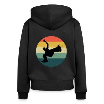 Breakdance Bgirl Femmes Breakdance Hommes - Sweat à capuche zippé Premium bio Femme - noir - Dos - Julia (174cm)