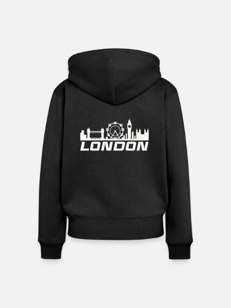 london skyline - Frauen Premium Bio Zip Hoodie - Schwarz