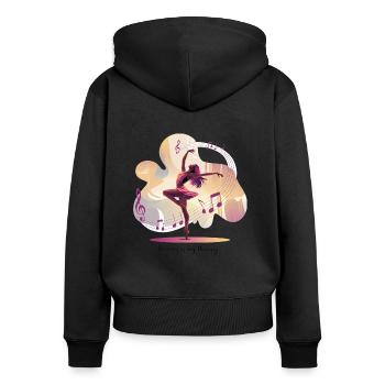 Dancing is My Therapy – Dancing Ballet Hip-Hop - Women's Premium Organic Zip Hoodie - black - Back - Julia (174cm)