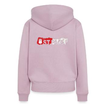 ST.Pauli 2FB - Frauen Premium Bio Zip Hoodie - Altrosa - Hinten - Julia (174cm)