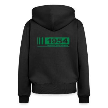 1954 - Verdammt guter Jahrgang - Frauen Premium Bio Zip Hoodie - Schwarz - Hinten - Julia (174cm)
