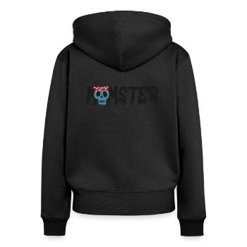 Halloween Momster - Maman est un monstre - Sweat à capuche zippé Premium bio Femme - noir - Dos - Julia (174cm)