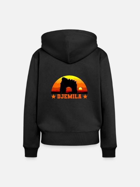 Djemila - Frauen Premium Bio Zip Hoodie - Schwarz