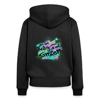 tanzen - Frauen Premium Bio Zip Hoodie - Schwarz - Hinten - Julia (174cm)
