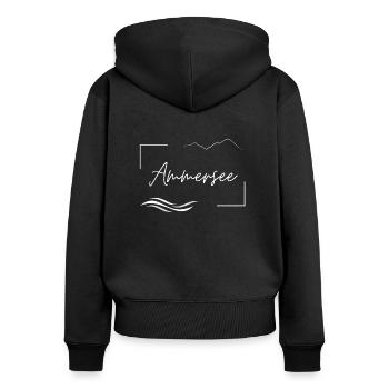 Ammersee in Bayern nahe der Berge - Frauen Premium Bio Zip Hoodie - Schwarz - Hinten - Julia (174cm)