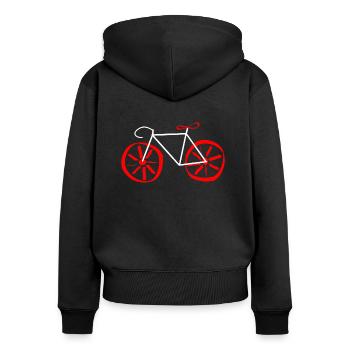 Fahrrad Cycling LOVE - Sweat à capuche zippé Premium bio Femme - noir - Dos - Julia (174cm)