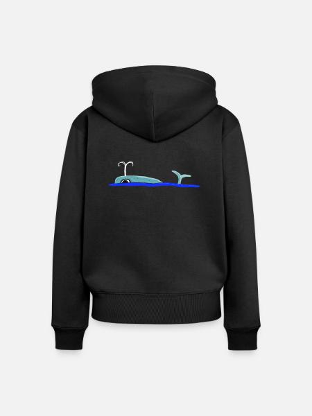 Wal - Frauen Premium Bio Zip Hoodie - Schwarz